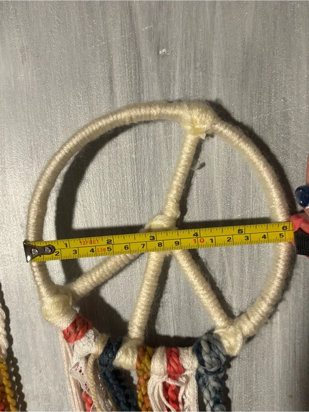 Boho peace sign wall tassel decor big and small cottage fairy coastal dorm decor